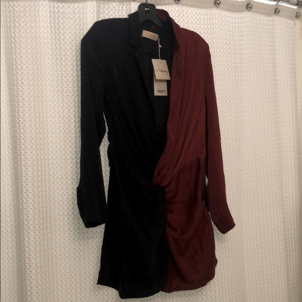 Choosy 2 tone mini long sleeved dress